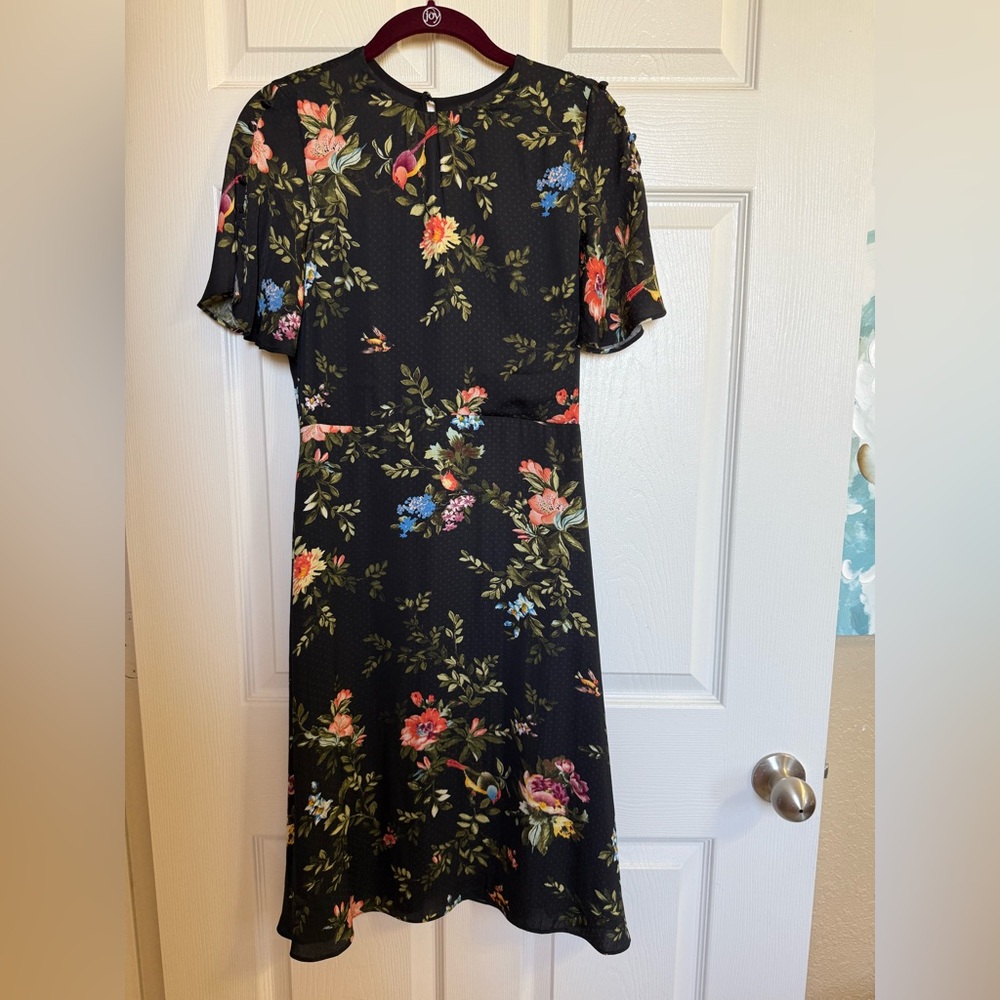 H&M Black Floral Midi Dress
